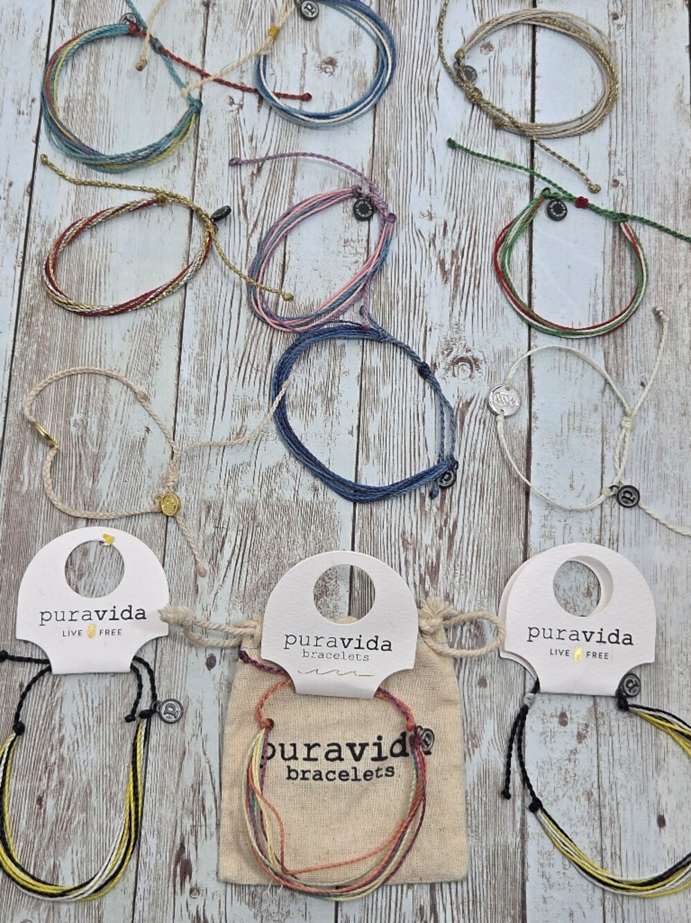 ๐ Pura Vida Bracelet Lot of 18 | Wax Coated Beachy Surf Stack Bracelets ๐โโ๏ธโจ